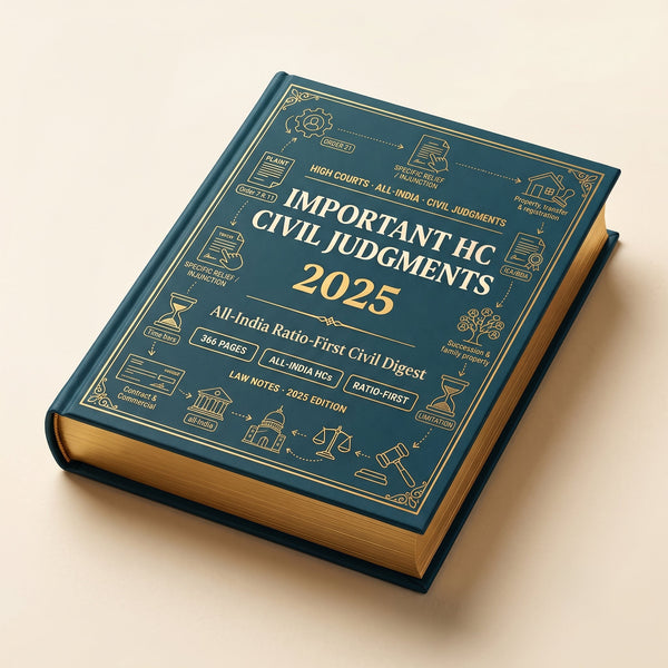 Important HC Civil Judgments 2025 — All-India Ratio-First Civil Digest Law Notes