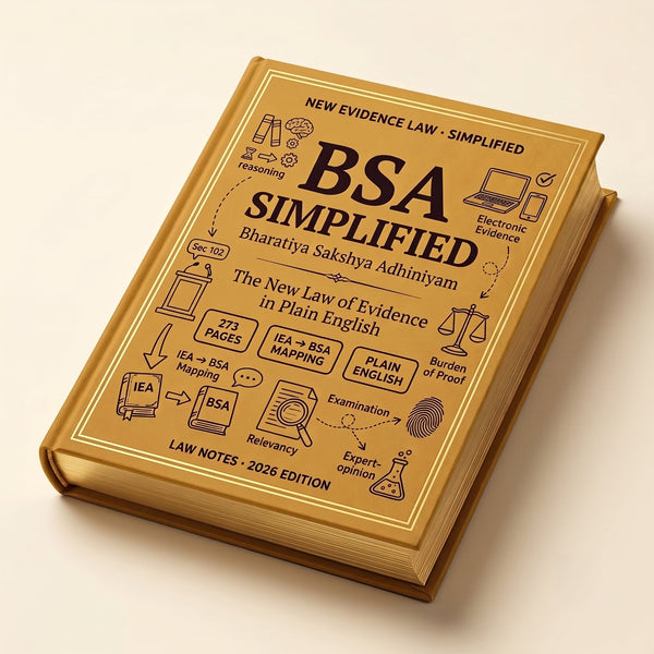 BSA Simplified — Bharatiya Sakshya Adhiniyam in Plain English with IEA Mapping Law Notes