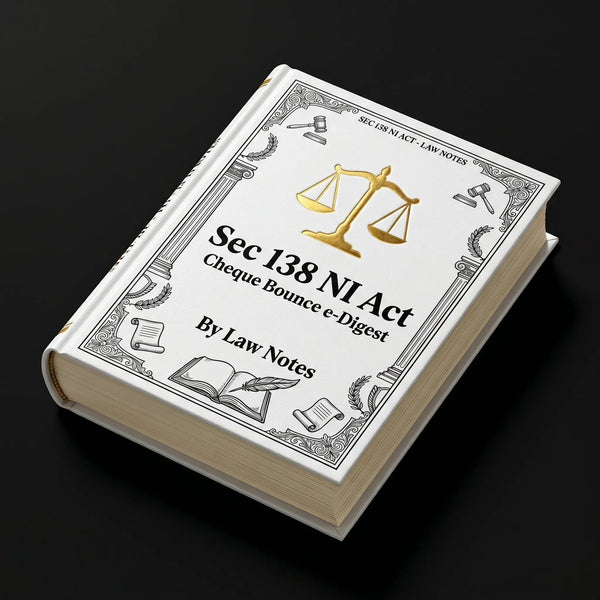 Sec 138 NI Act: Cheque Bounce e-Digest Law Notes
