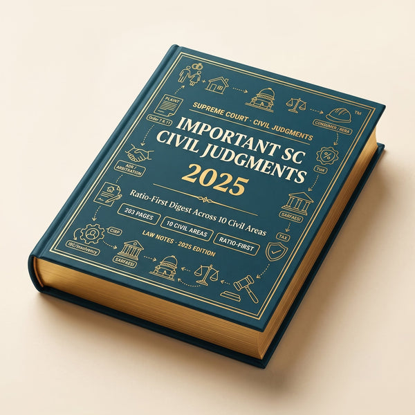 Important SC Civil Judgments 2025 — Ratio-First Digest Across 10 Civil Areas Law Notes