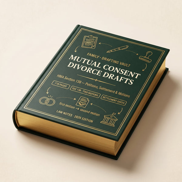 Mutual Consent Divorce Drafts (HMA 13B) Law Notes