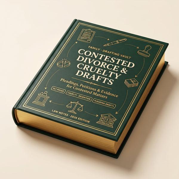 Contested Divorce & Cruelty Pleading Drafts Law Notes