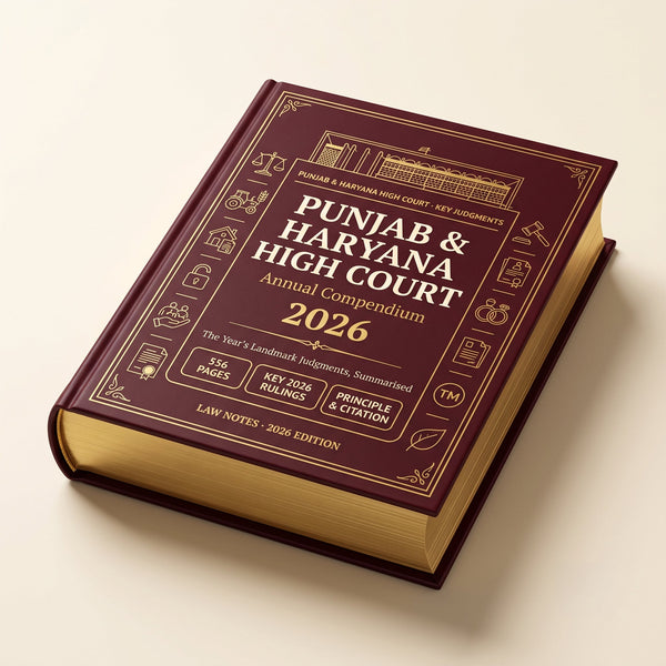 Punjab & Haryana High Court Compendium 2026 Law Notes